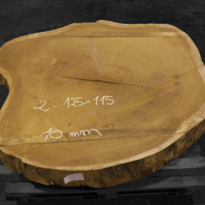 Rodaja nº 2 de madera maciza de Iroko, corte transversal