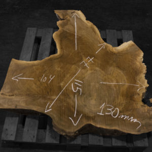 Rodaja nº 1 de madera de Nogal Español, corte transversal. Especial decoración de interiores