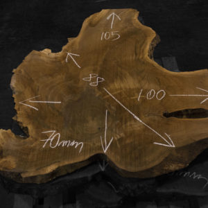 Rodaja nº 3 de madera de Nogal Español, corte transversal. Especial mesa decorativa