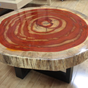 Mesa de centro redonda madera maciza de Padouk